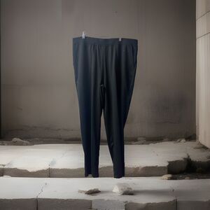 Woman Within Pants Womens Plus Size 18W Black Straight Leg Pull On Stretch